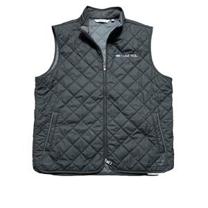 Peter Millar Crown Sport Essex Vest Men's Large Full Zip Quilted Black Logo